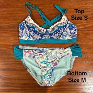 Prana Bikini Set – Boho Print – Top Size S, Bottom Size M